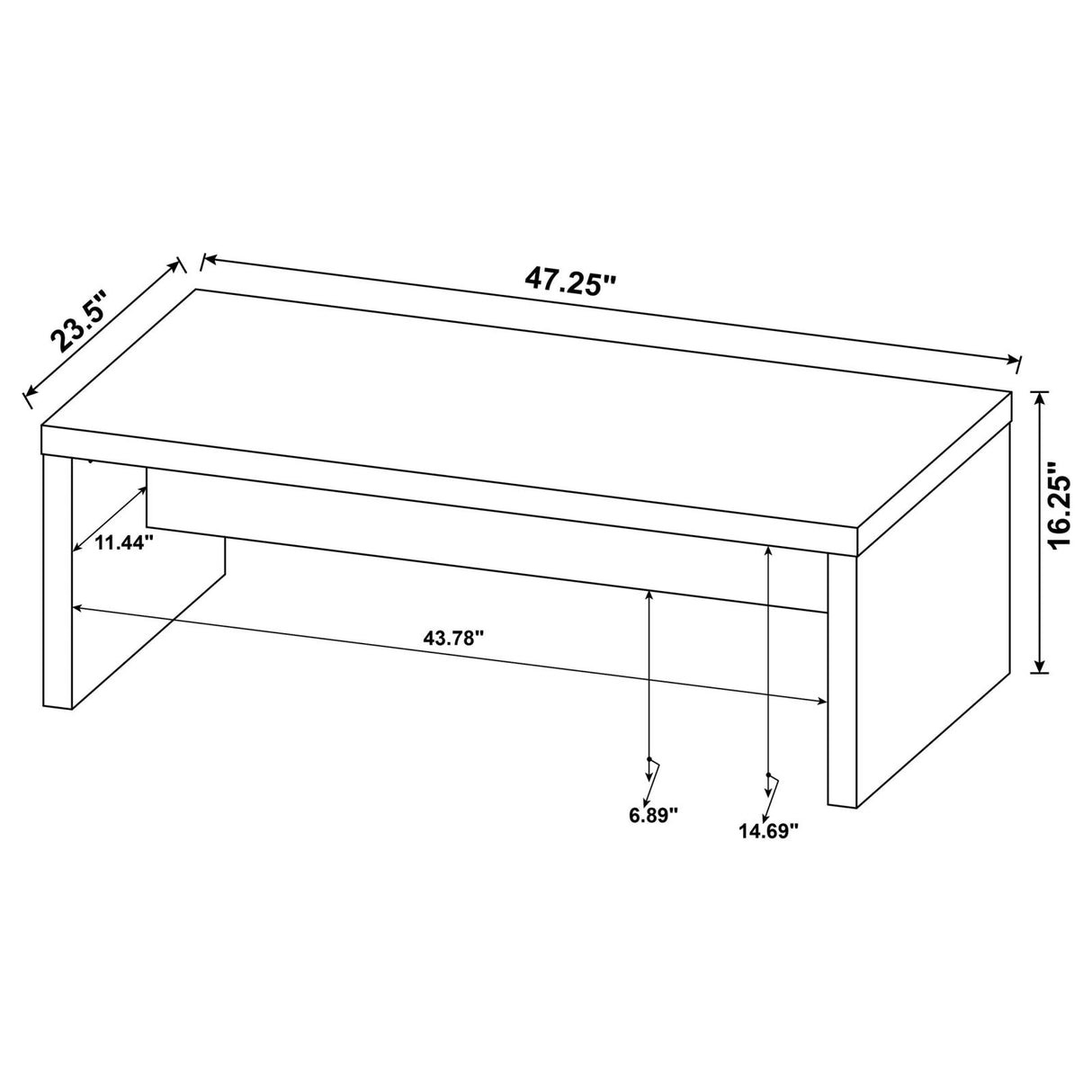 Lynette Rectangular Engineered Wood Coffee Table Mango from Coaster - Luna Furniture