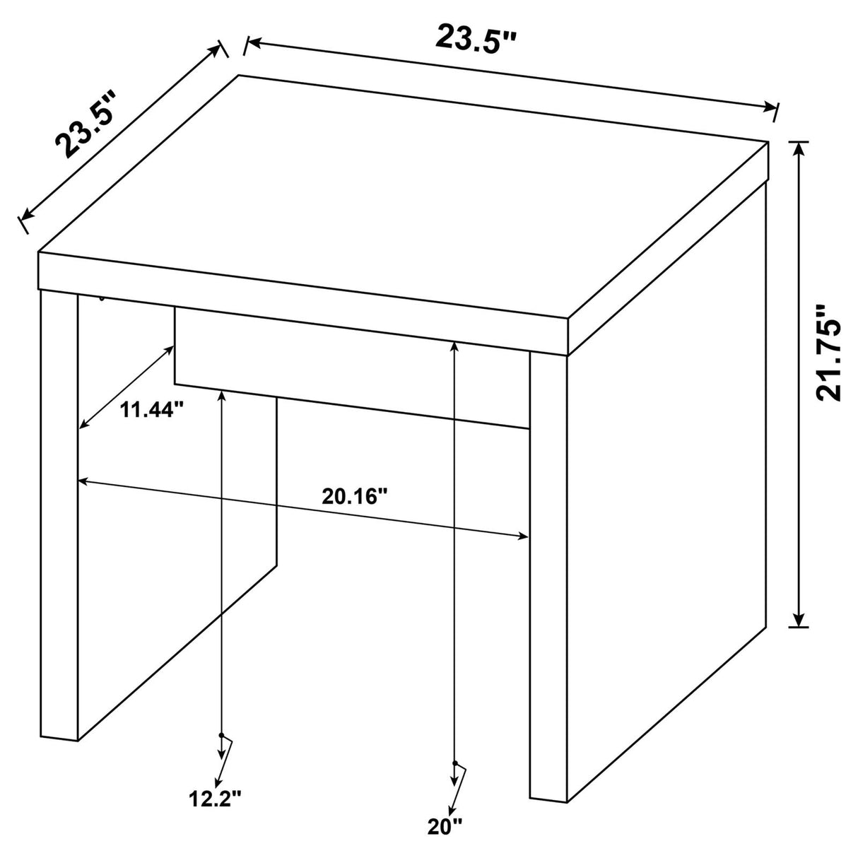 Lynette Square Engineered Wood End Table Mango - 704127 - Luna Furniture