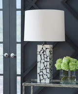 Macaria White/Black Table Lamp from Ashley - Luna Furniture