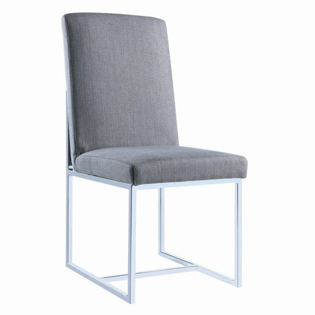 Mackinnon Gray/Chrome Upholstered Side Chairs, Set of 2 from Coaster - Luna Furniture