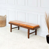 Maddox Bench (Tan Leather) - AFC01998 - Luna Furniture