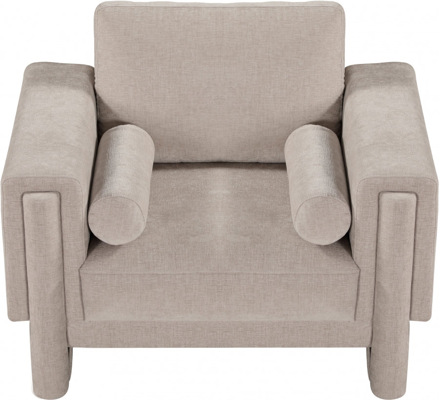 Madeline Chenille Fabric Living Room Chair Beige from Meridian - Luna Furniture