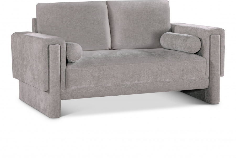 Madeline Chenille Fabric Loveseat Grey from Meridian - Luna Furniture