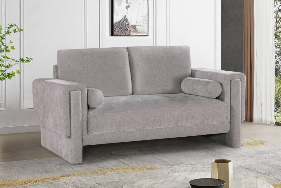 Madeline Chenille Fabric Loveseat Grey from Meridian - Luna Furniture