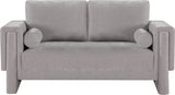 Madeline Chenille Fabric Loveseat Grey from Meridian - Luna Furniture