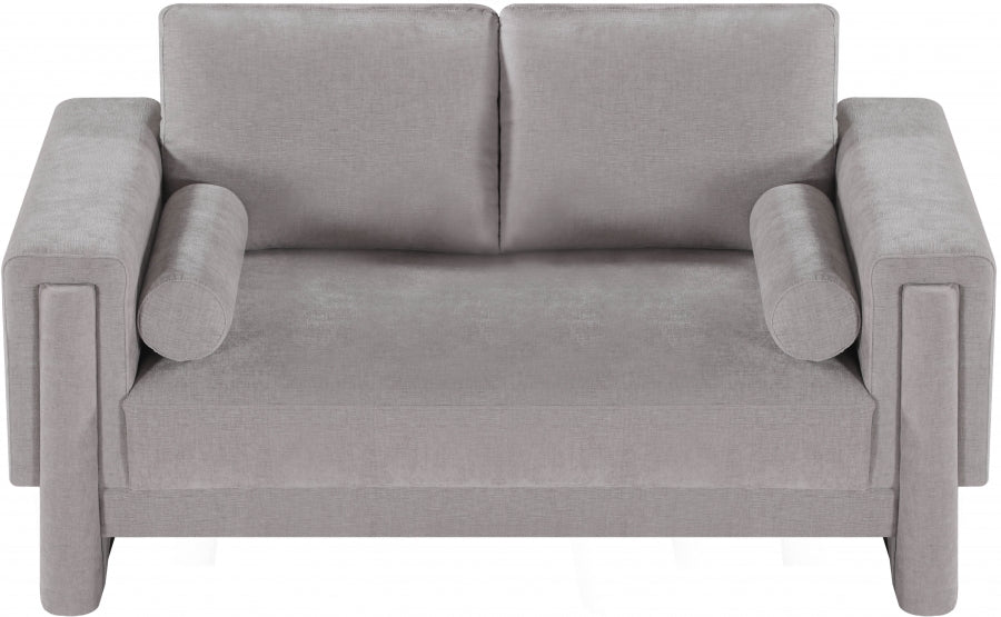 Madeline Chenille Fabric Loveseat Grey from Meridian - Luna Furniture