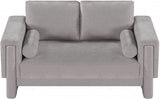 Madeline Chenille Fabric Loveseat Grey from Meridian - Luna Furniture