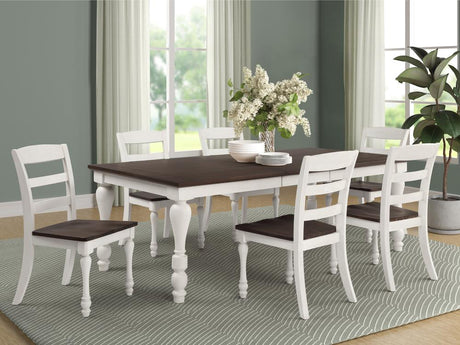 Madelyn 5-piece Rectangle Dining Set Dark Cocoa and Coastal White - 110381-S5 - Luna Furniture