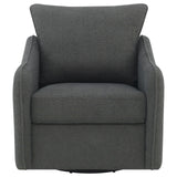 Madia Boucle Upholstered Swivel Glider Chair Charcoal Grey - 903393 - Luna Furniture