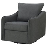 Madia Boucle Upholstered Swivel Glider Chair Charcoal Grey - 903393 - Luna Furniture