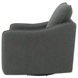 Madia Boucle Upholstered Swivel Glider Chair Charcoal Grey - 903393 - Luna Furniture