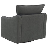 Madia Boucle Upholstered Swivel Glider Chair Charcoal Grey - 903393 - Luna Furniture