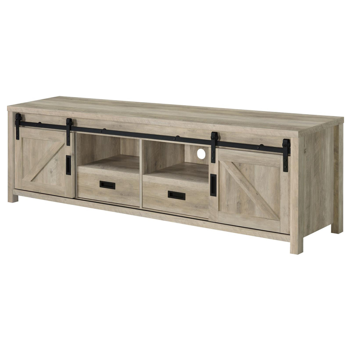 Madra Rectangular TV Console with 2 Sliding Doors from Coaster - Luna Furniture