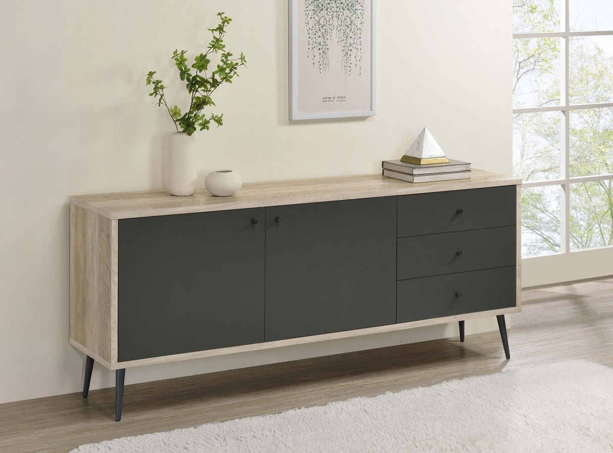 Maeve Grey/Antique Pine 2-Door Engineered Wood Accent Cabinet from Coaster - Luna Furniture