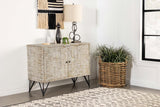 Maille White Washed 2-Door Accent Cabinet from Coaster - Luna Furniture