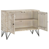 Maille White Washed 2-Door Accent Cabinet from Coaster - Luna Furniture