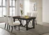 Malia Beige/Black 5-Piece Rectangular Dining Set with Refractory Extension Leaf from Coaster - Luna Furniture