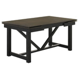 Malia Rectangular Dining Table with Refractory Extension Leaf Black from Coaster - Luna Furniture