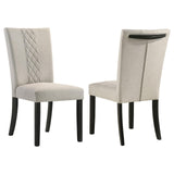 Malia Upholstered Solid Back Dining Side Chair Beige and Black (Set of 2) - 122342 - Luna Furniture