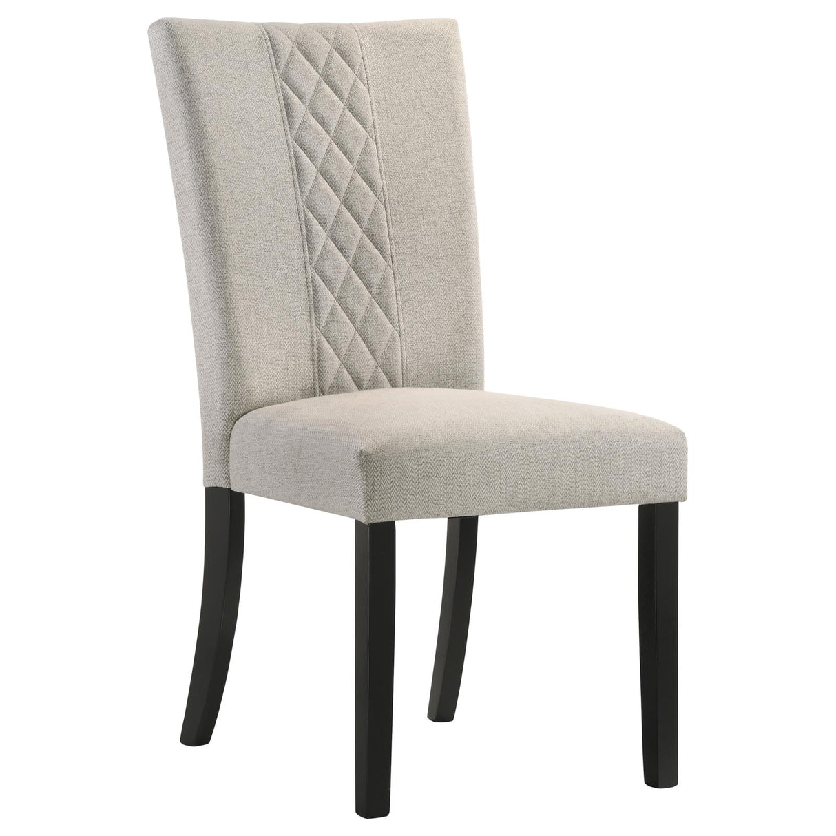 Malia Upholstered Solid Back Dining Side Chair Beige and Black (Set of 2) - 122342 - Luna Furniture