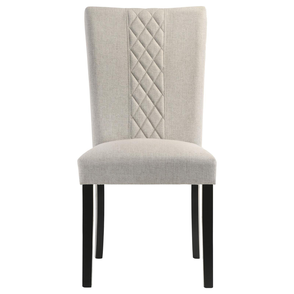 Malia Upholstered Solid Back Dining Side Chair Beige and Black (Set of 2) - 122342 - Luna Furniture