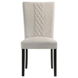 Malia Upholstered Solid Back Dining Side Chair Beige and Black (Set of 2) - 122342 - Luna Furniture