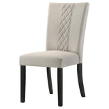 Malia Upholstered Solid Back Dining Side Chair Beige and Black (Set of 2) - 122342 - Luna Furniture