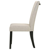 Malia Upholstered Solid Back Dining Side Chair Beige and Black (Set of 2) - 122342 - Luna Furniture