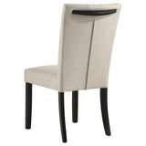 Malia Upholstered Solid Back Dining Side Chair Beige and Black (Set of 2) - 122342 - Luna Furniture