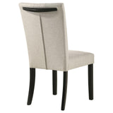 Malia Upholstered Solid Back Dining Side Chair Beige and Black (Set of 2) - 122342 - Luna Furniture