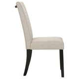 Malia Upholstered Solid Back Dining Side Chair Beige and Black (Set of 2) - 122342 - Luna Furniture