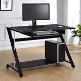 Mallet Black Computer Desk with Bottom Shelf from Coaster - Luna Furniture