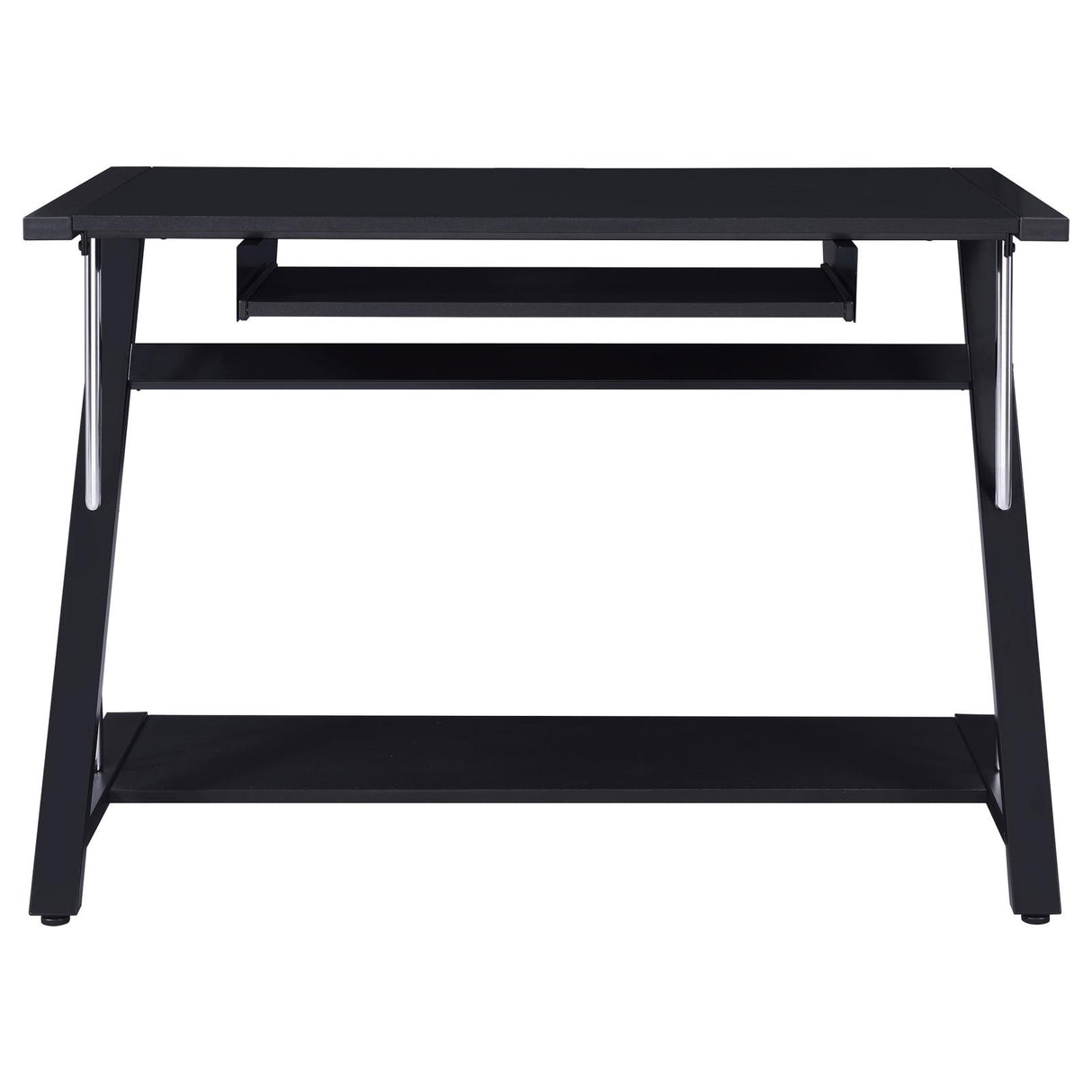 Mallet Black Computer Desk with Bottom Shelf from Coaster - Luna Furniture