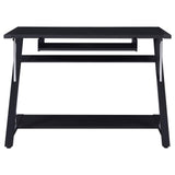 Mallet Black Computer Desk with Bottom Shelf from Coaster - Luna Furniture