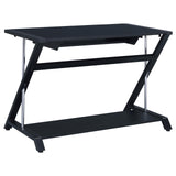 Mallet Black Computer Desk with Bottom Shelf from Coaster - Luna Furniture