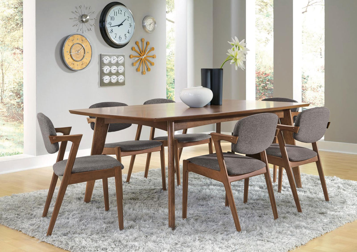 Malone 5-Piece Dining Room Set Dark Walnut/Gray - 105351-S5 - Luna Furniture