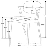 Malone 5-Piece Dining Room Set Dark Walnut/Gray - 105351-S5 - Luna Furniture