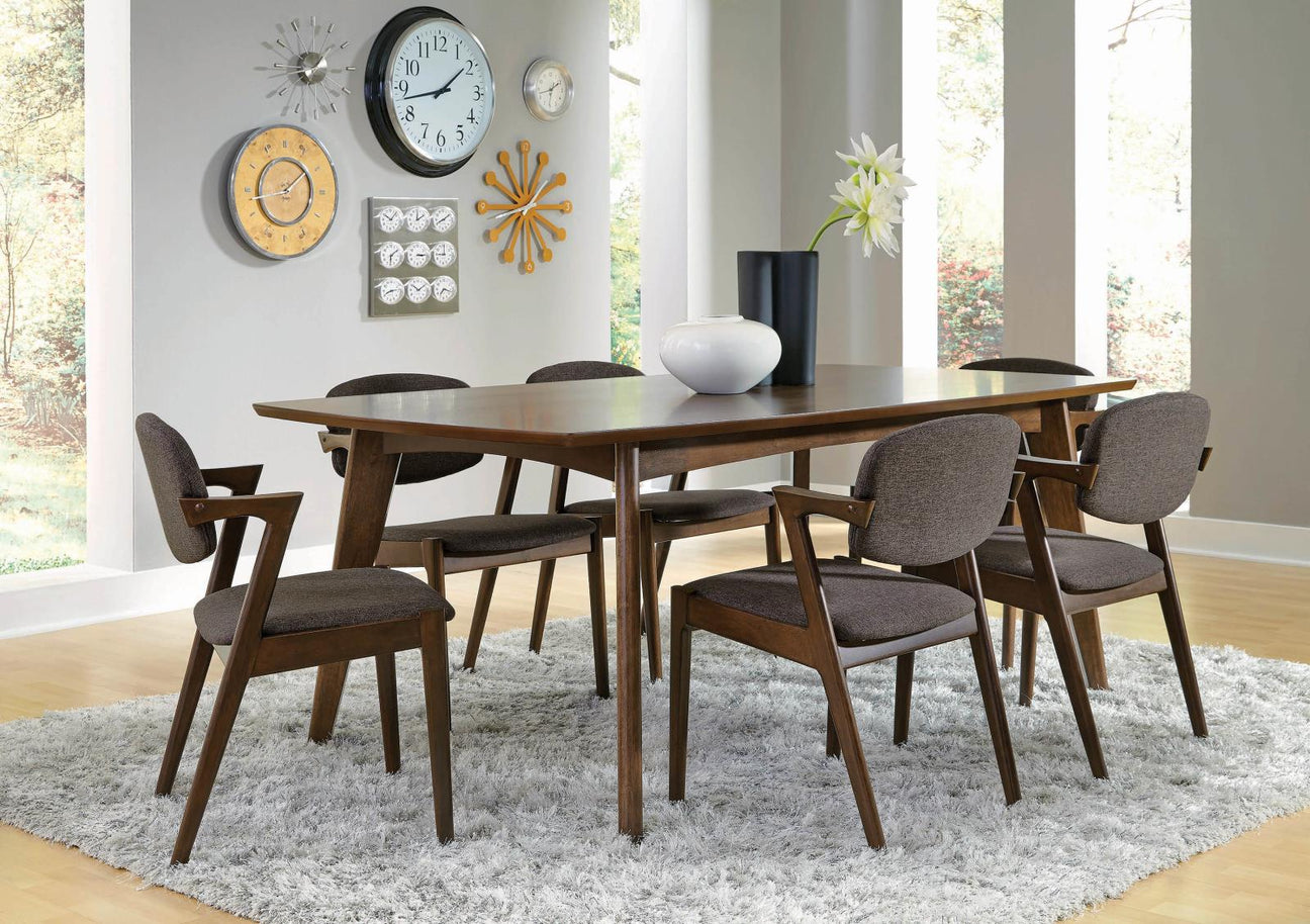 Malone Dark Walnut/Gray 7-Piece Rectangular Dining Set from Coaster - Luna Furniture