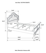 Manchester Bed with Upholstered Arched Headboard Beige and Wheat - 222891KW - Luna Furniture