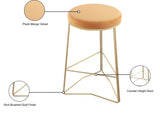 Tres Mango Velvet Counter Stool from Meridian - Luna Furniture