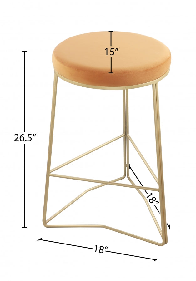 Tres Mango Velvet Counter Stool from Meridian - Luna Furniture