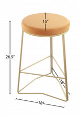 Tres Mango Velvet Counter Stool from Meridian - Luna Furniture