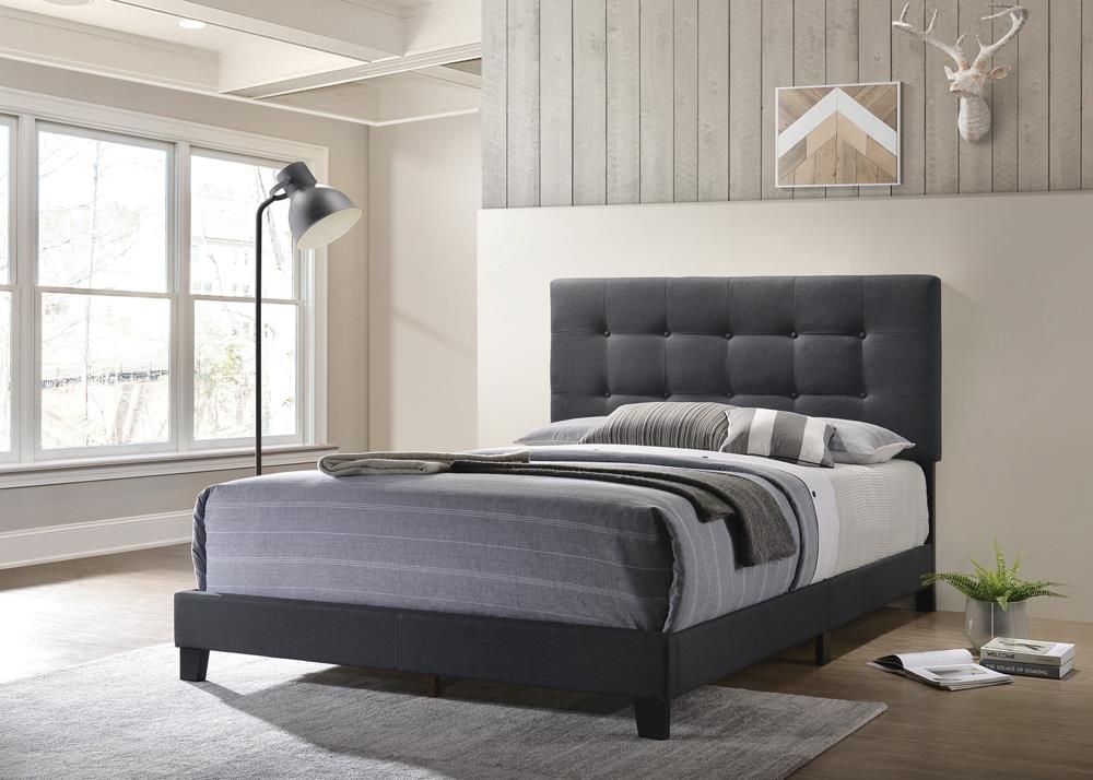 Mapes Tufted Upholstered Eastern King Bed Charcoal from Coaster - Luna Furniture