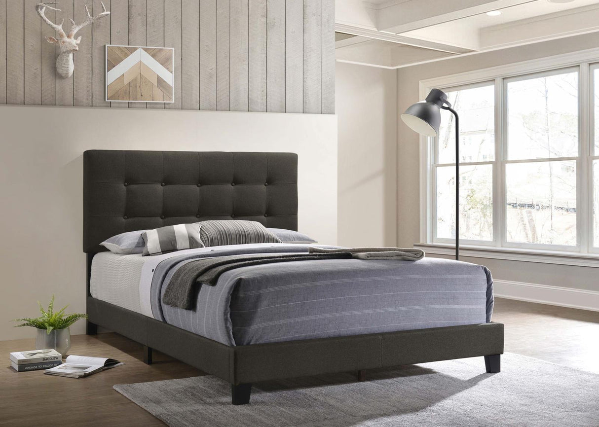 Mapes Tufted Upholstered Queen Bed Charcoal from Coaster - Luna Furniture