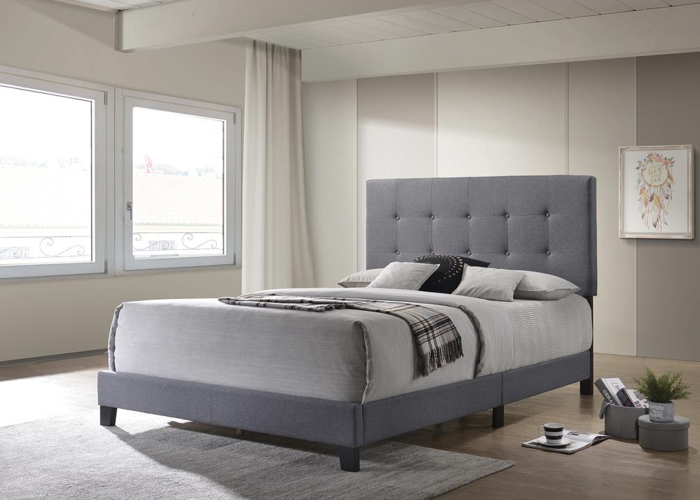 Mapes Tufted Upholstered Queen Bed Grey - 305747Q - Luna Furniture