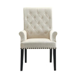 Mapleton Tufted Back Upholstered Arm Chair Beige - 190163 - Luna Furniture