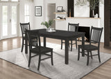 Marbrisa 5-piece Rectangular Dining Table Set Matte Black - 123071-S5 - Luna Furniture