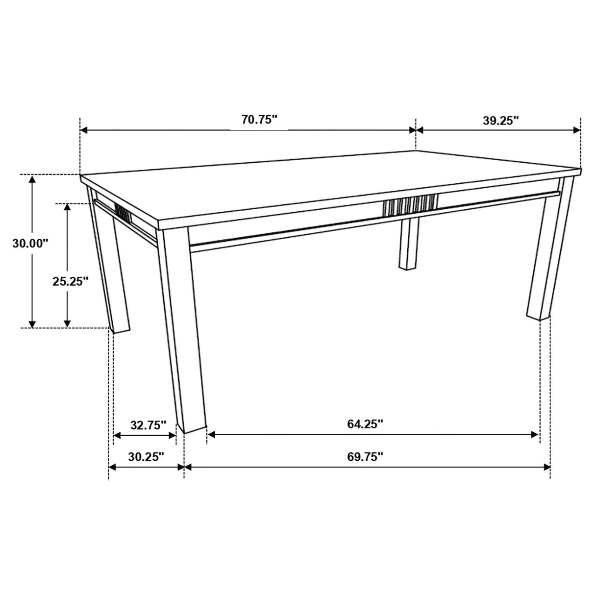 Marbrisa Rectangular Dining Table Matte Black - 123071 - Luna Furniture