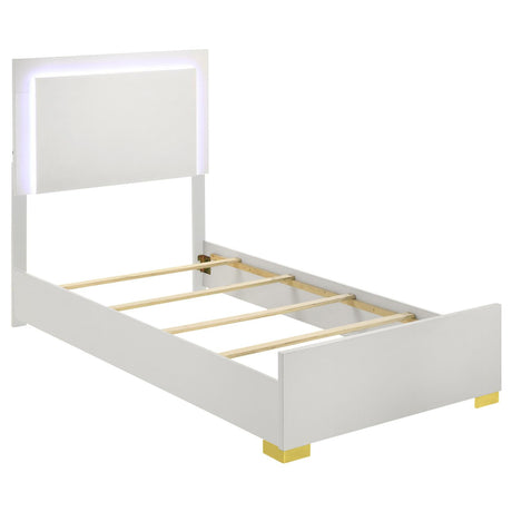 Marceline White 4-Piece Twin Bedroom Set with LED Headboard from Coaster - Luna Furniture