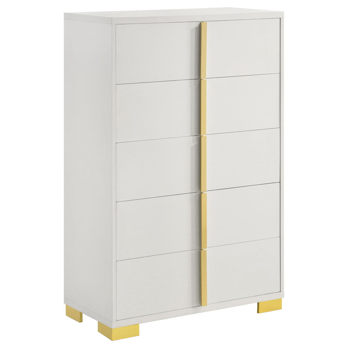 Marceline 5-drawer Chest White from Coaster - Luna Furniture